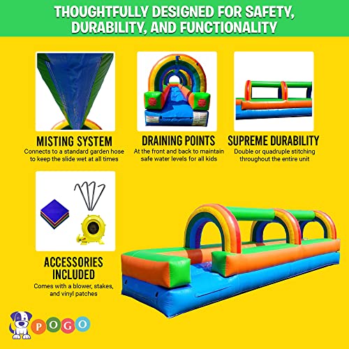 Pogo Bounce House Rainbow Inflatable Water Slide 25x9x6