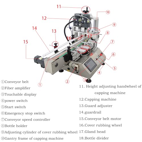 HQHAOTWU Electric Bottle Capping Machine Stainless Steel