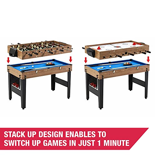 Generic 48" Indoor Combo Game Table 3 in 1 Brown