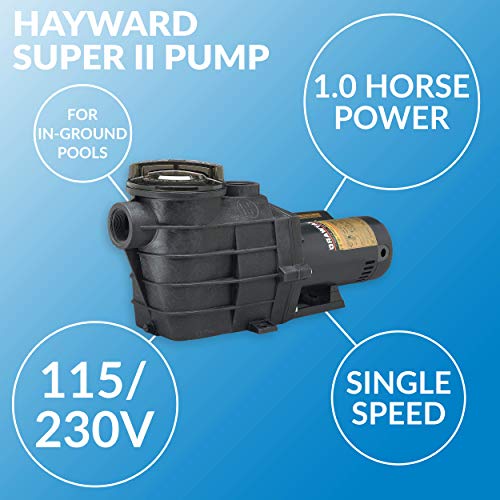 Hayward W3SP3007X10AZ Super II Pool Pump 1 HP Black