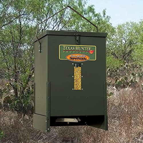 Texas Hunter Products 100lb Capacity Hanging Wildlife Feeder Model HF100W Hunter Green