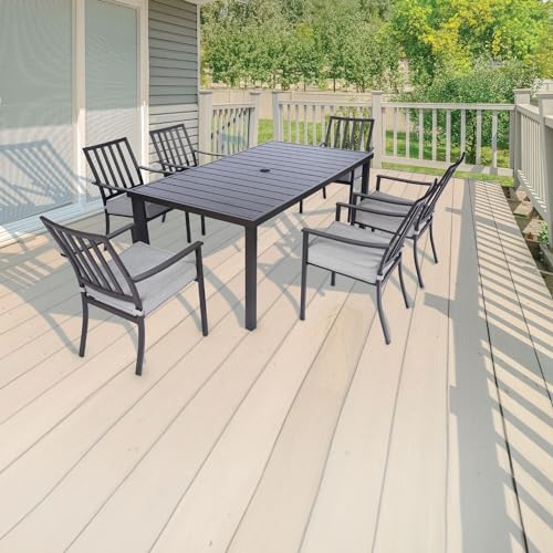 Hanover Mod Furniture Carter 7-Piece Patio Dining Set Grey
