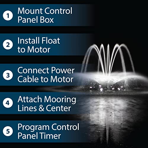 Airmax EcoSeries Floating Fountain Kit with 1/2 HP Pump and Nozzles Blue