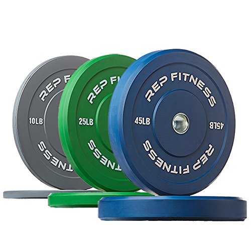 Rep Fitness Color Bumper Plates for Strength and Conditioning Workouts and Weightlifting, 160 lb Set Green