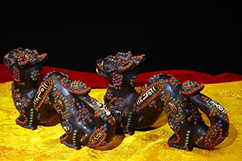 Generic Tibetan Temple Meteorite Dzi Beads Dragon Pair 10