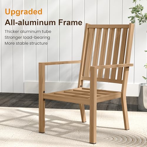 RoyalCraft Aluminum 5-Piece Patio Dining Set with Removable Cushions Brown