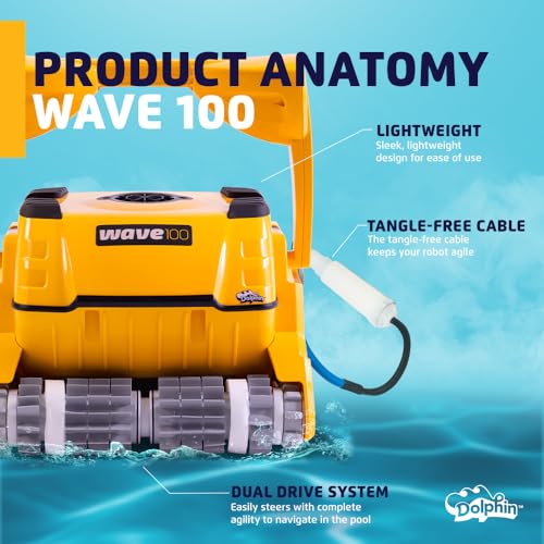 Dolphin Wave 100 Commercial Robotic Pool Vacuum Cleaner Yellow