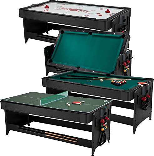 Fat Cat Original 3-in-1 Pockey Multi-Game Table - Air Hockey, Billiards, Table Tennis Green