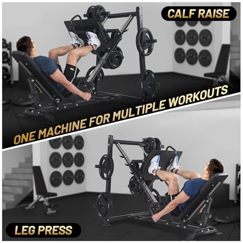 GarveeLife Adjustable Leg Press Machine Black