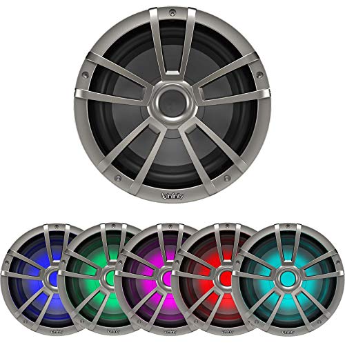 Enrock Marine Bluetooth Digital Media Receiver with 4X 6.5" Waterproof RGB LED Speakers, 10" RGB LED Subwoofer & 5 Channel Amp
