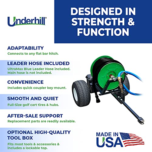 Underhill Heavy-Duty Hose Reel Trailer Cart Holder Caddy for Golfing Greens, Holds 150 Feet of ¾ Inch Hose