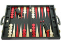 Zaza & Sacci Leather Backgammon Set 20" Black Case
