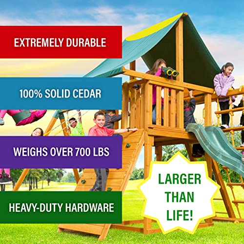 Best in Backyards Eastern Jungle Gym Dream Cedar Swing Set Green & Yellow Components