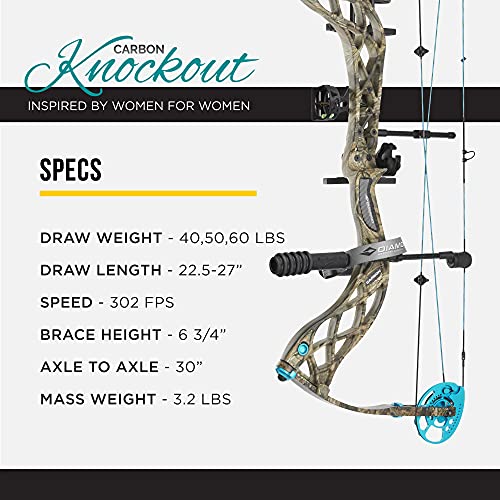 Diamond Archery Carbon Knockout Compound Bow - Breakup Country - 50 lbs Right Hand Mossy Oak
