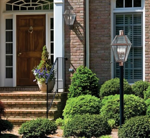 Quoizel Rue De Royal Charleston 4-Light Outdoor Post Lantern 26 Inch Aged Copper