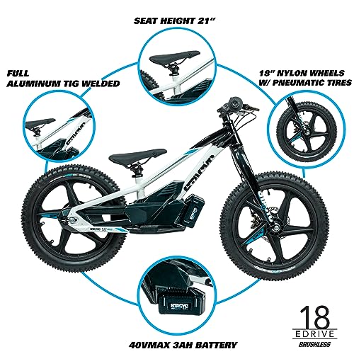 STACYC Brushless 18eDRIVE Launch Edition Electric Balance Bike White/Black