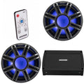 KICKER 12-Inch Marine Subwoofer & 48KXMA5004 Amp Bundle with LED Remote