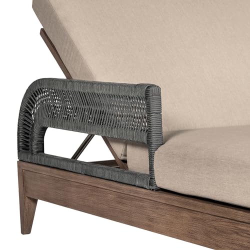 Armen Living Orbit Modern Outdoor Patio Chaise Lounge Chair Taupe
