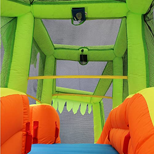 BANZAI Twin Falls Lagoon Inflatable Water Slide Splash Toy Orange