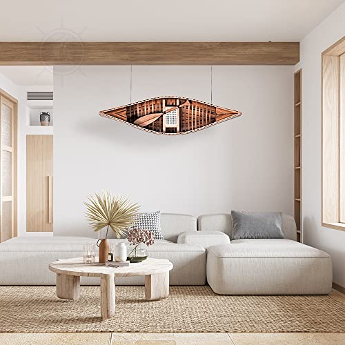 Old Modern Handicrafts 6-Feet Wooden Canoe with Ribs Natural Wood