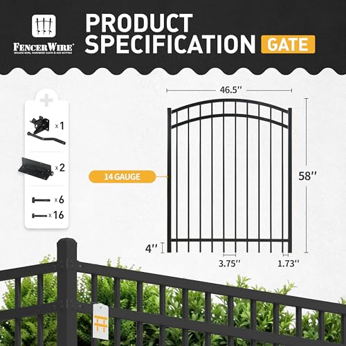 Fencer Wire Heavy Duty Flat Top X-Pattern Decorative Fence Gate Black 5FT x 4FT Pack of 10