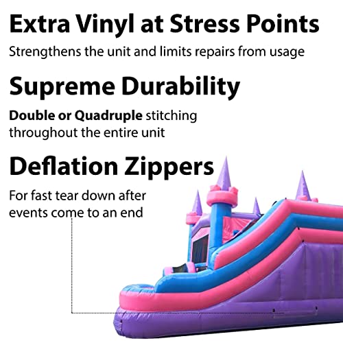 TentandTable Inflatable Bounce House Water Slide with Blower, Commercial Grade, Classic Pink