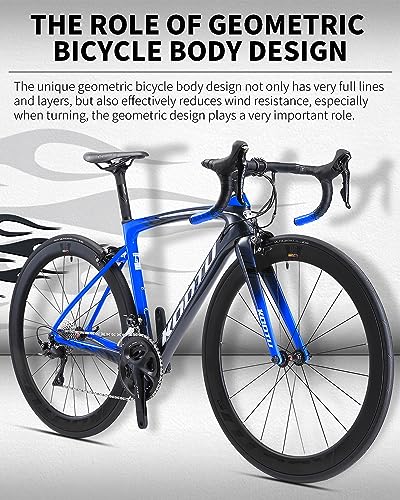 KOOTU Carbon Road Bike Lightweight Bicycle with Shimano 105 R7000 Groupset Black Red