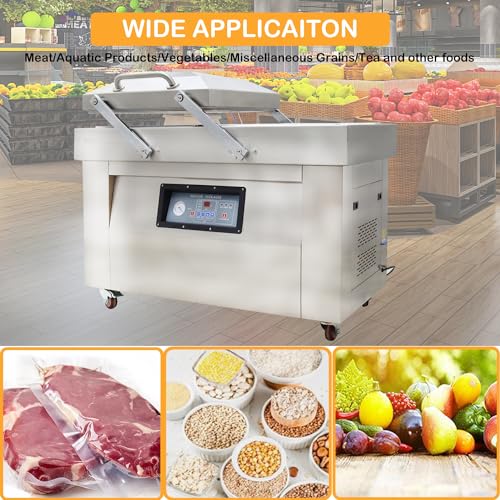 HayWHNKN Two Chamber Food Vacuum Sealer Stainless Steel 20inch