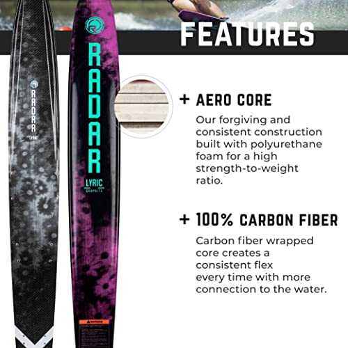 Radar Lyric Graphite Waterski 65" Carbon/Lilac/Mint