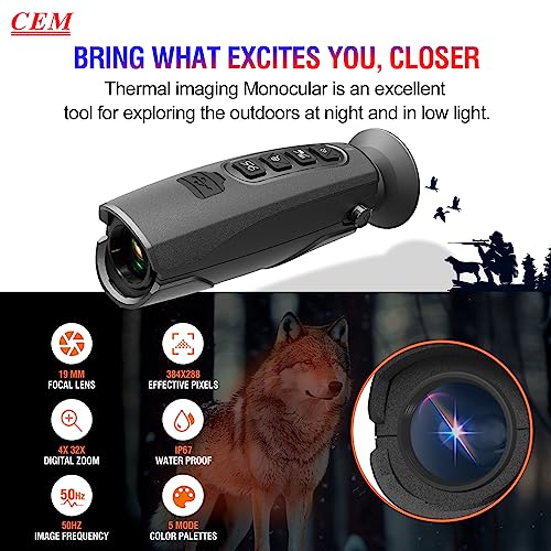 CEM Global Night Vision Thermal Monocular 384x288 50Hz Black