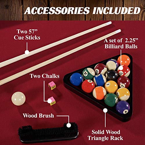 Barrington Billiards Arlington Drop Pocket Table Dark Wood Grain/Red