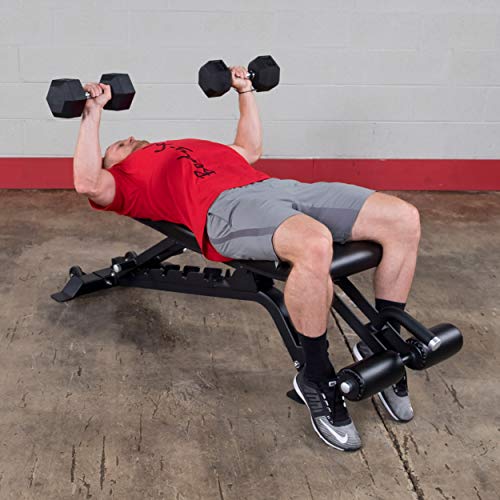 Body-Solid Pro Clubline Adjustable Bench for Abdominal and Core Training Black
