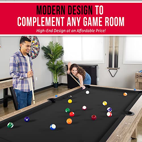 GoSports 8 ft Pool Table with Wood Finish Black