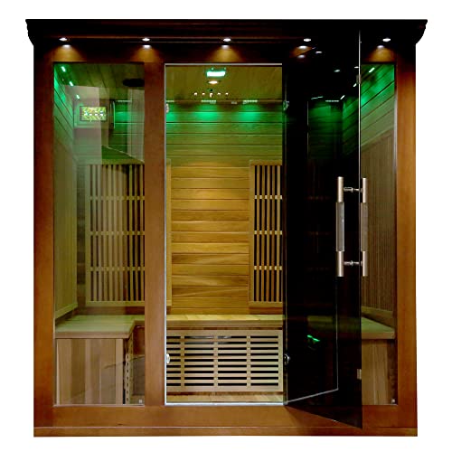 Blue Wave Radiant Saunas BSA1315 Cedar Elite 3-4 Person Infrared Sauna Wood