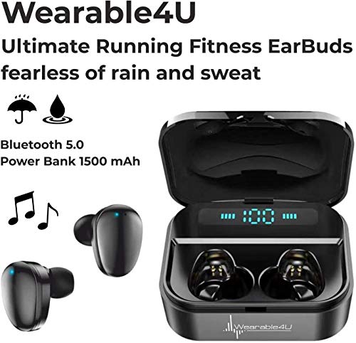 Wearable4U Garmin Approach S62 Premium GPS Black Golf Watch with Black Earbuds Bundle