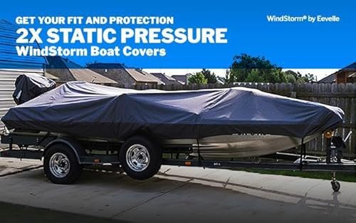 Eevelle Windstorm Bass Boat Cover Waterproof Marine Grade Polyester Black