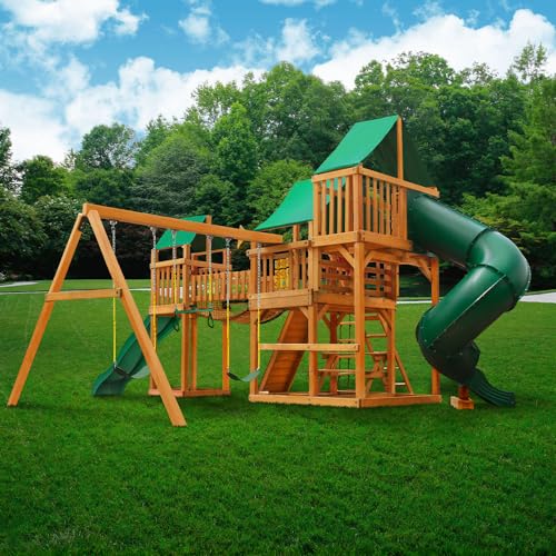 Gorilla Playsets Treasure Trove I Wood Swing Set Green