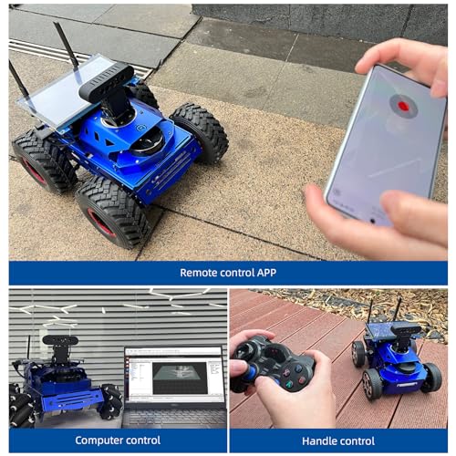 XiaoR Geek AI Vision Robot Kit with Lidar and 7in Touch Screen Blue