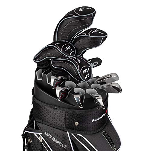 Founders Club Men's Golf Club Set 14-Way Organizer Bag Right Hand Regular Flex Black