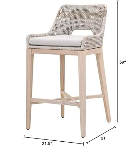 Home Square 31" Wood Outdoor Barstool Set of 3 Gray