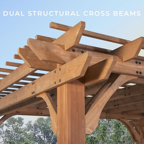 Backyard Discovery Beaumont 14' x 12' Cedar Wood Pergola Kit Light Brown