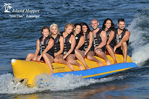Island Hopper 8 Passenger Inline Heavy Duty Commercial Banana Boat Yellow