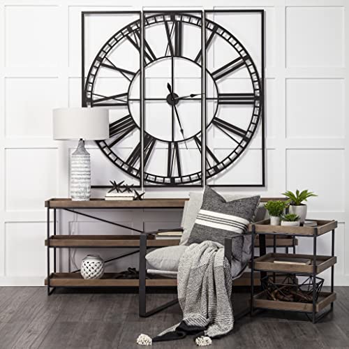HomeRoots Ash Gray and Black Metal Sling Chair Black