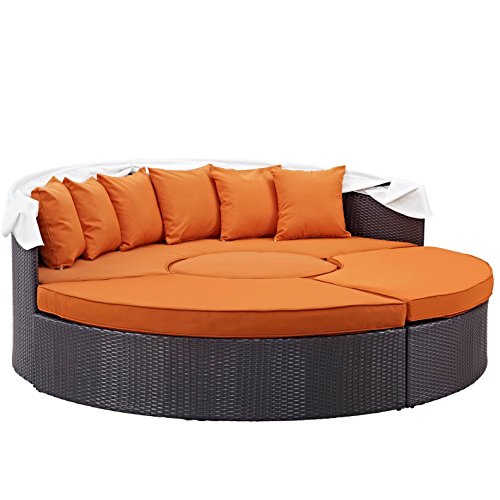 America Luxury - Outdoor Modern Urban Design Patio Canopy Daybed Sofa Orange
