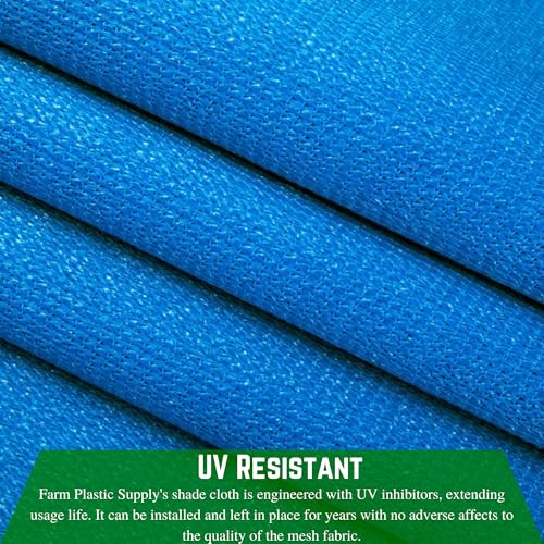 Farm Plastic Supply Hemmed Blue Shade Sail with Grommets - 6' x 275'