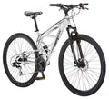 Mongoose Impasse Full Suspension Mountain Bike 18-Inch Aluminum Frame 29-Inch Wheels Silver