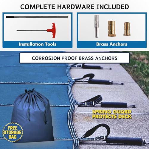 Freetime Fun Mesh Pool Cover 25x45ft Blue 16-Year Warranty