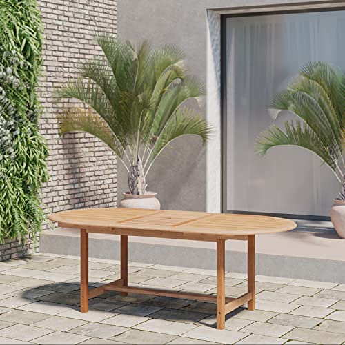 Amazonia Certified Teak 7-Piece Oval Extendable Dining Set with Black Aluminum Chairs Brown