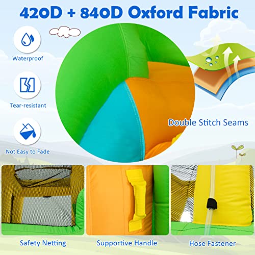 HONEY JOY Inflatable Water Slide 6-in-1 Kids Bouncer Multicolored