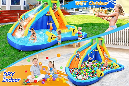 Whubefy Inflatable Water Slide Bounce House Multicolor